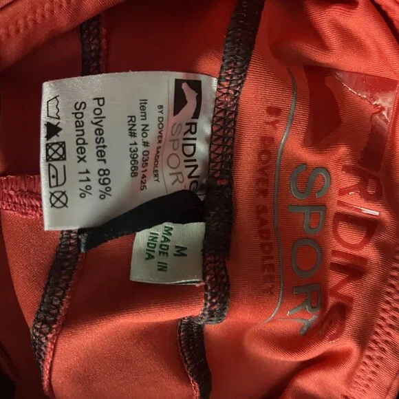 Dover Saddlery Riding Sport Orange Leggings Medium - Picture 5 of 5